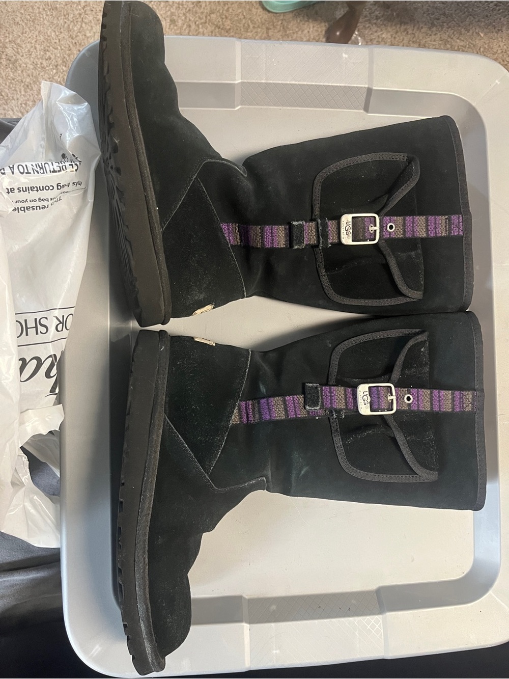 UGG Black Suede Mid Boot